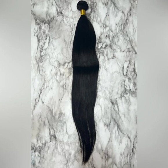 24 Inch 100% Unprocessed Indian Human hair 1 Black - Picture 1 of 6